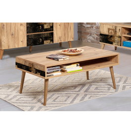 Hanah Home Viva - 764 Mesa de Centro de 2 Niveles Pino Atlántico
